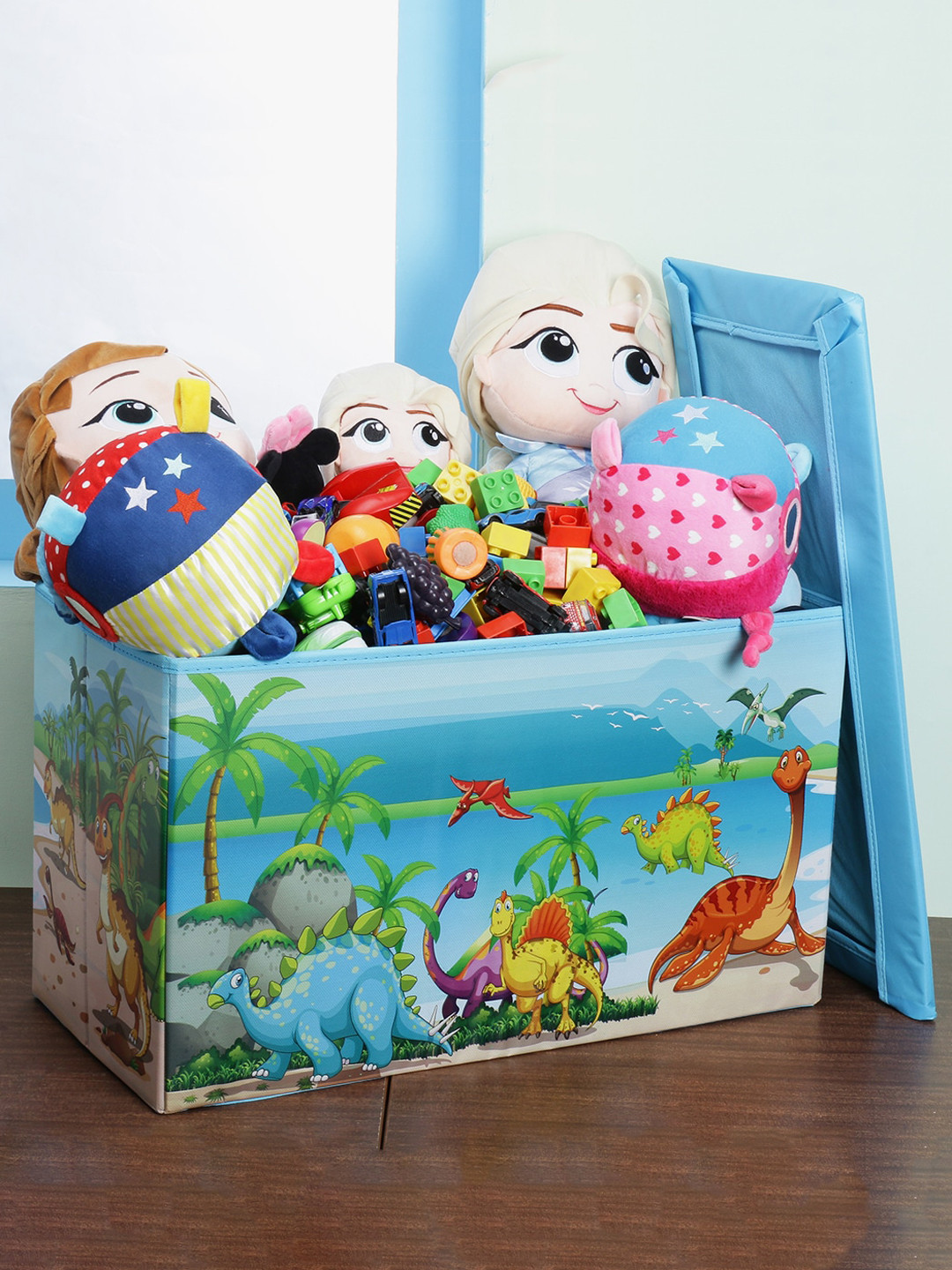 

POKORY Blue Kids Foldable Toy Storage Box With Lid