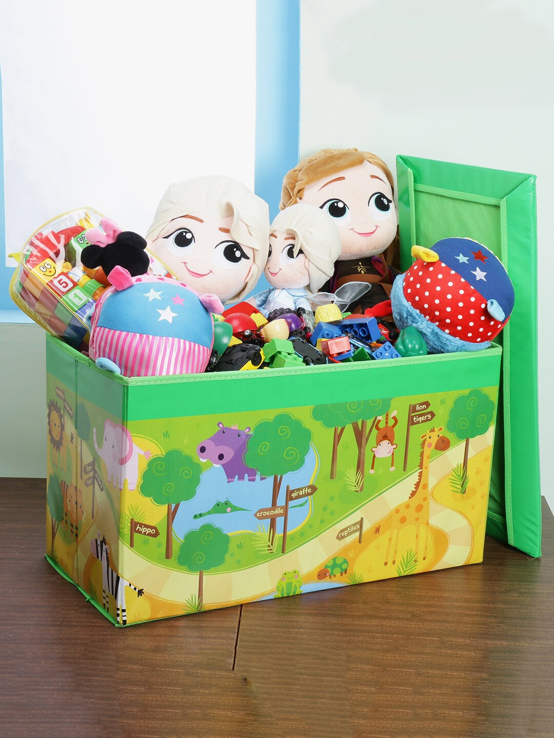 

Pokory Green Foldable Toy Storage Box with Lid