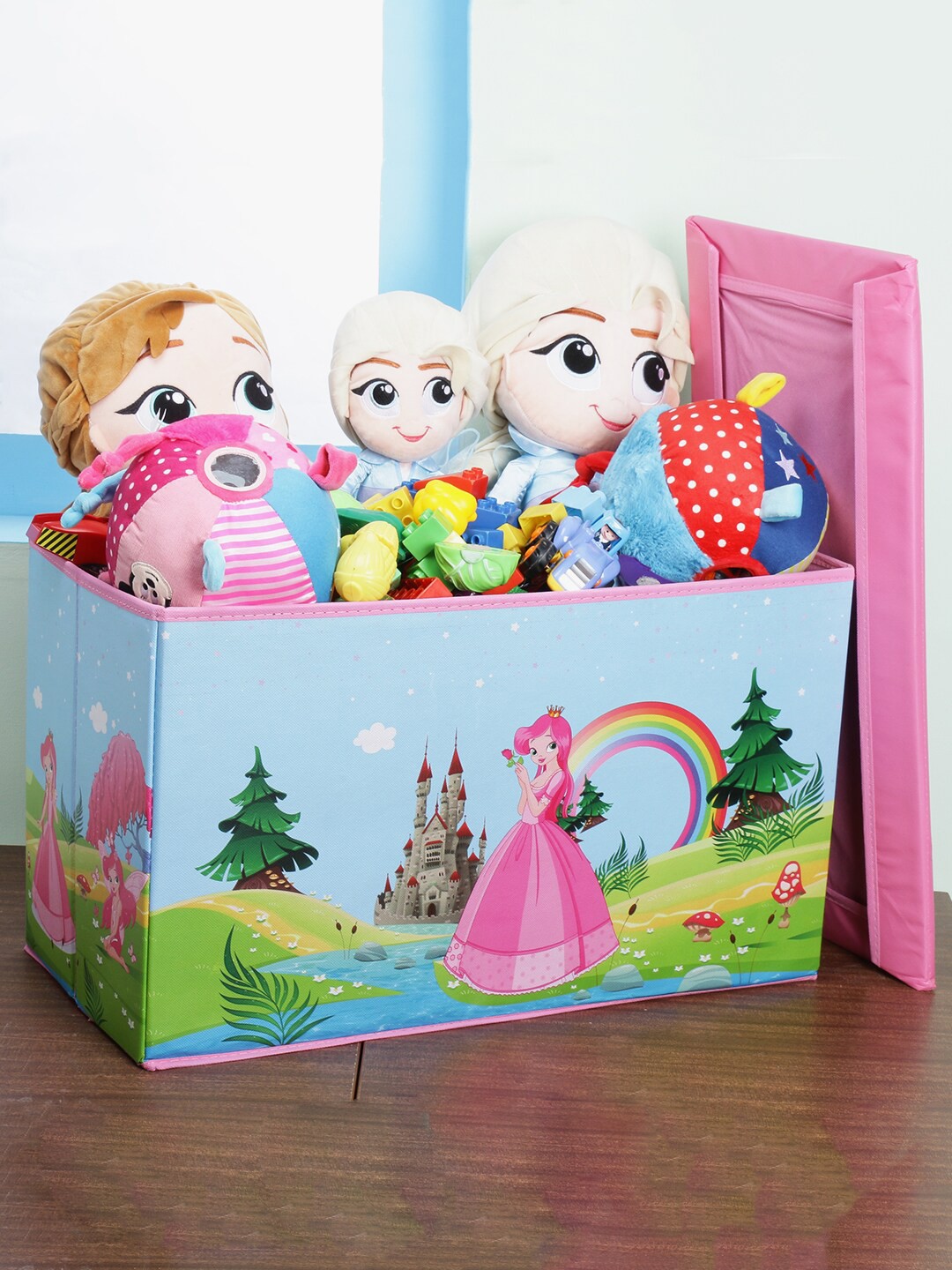 

POKORY Pink & Blue Foldable Toy Storage Box with Lid