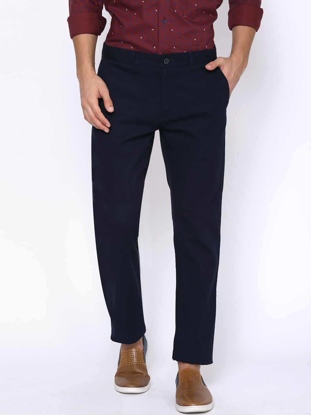 

Blackberrys Men Navy Blue B-95 Slim Fit Trousers