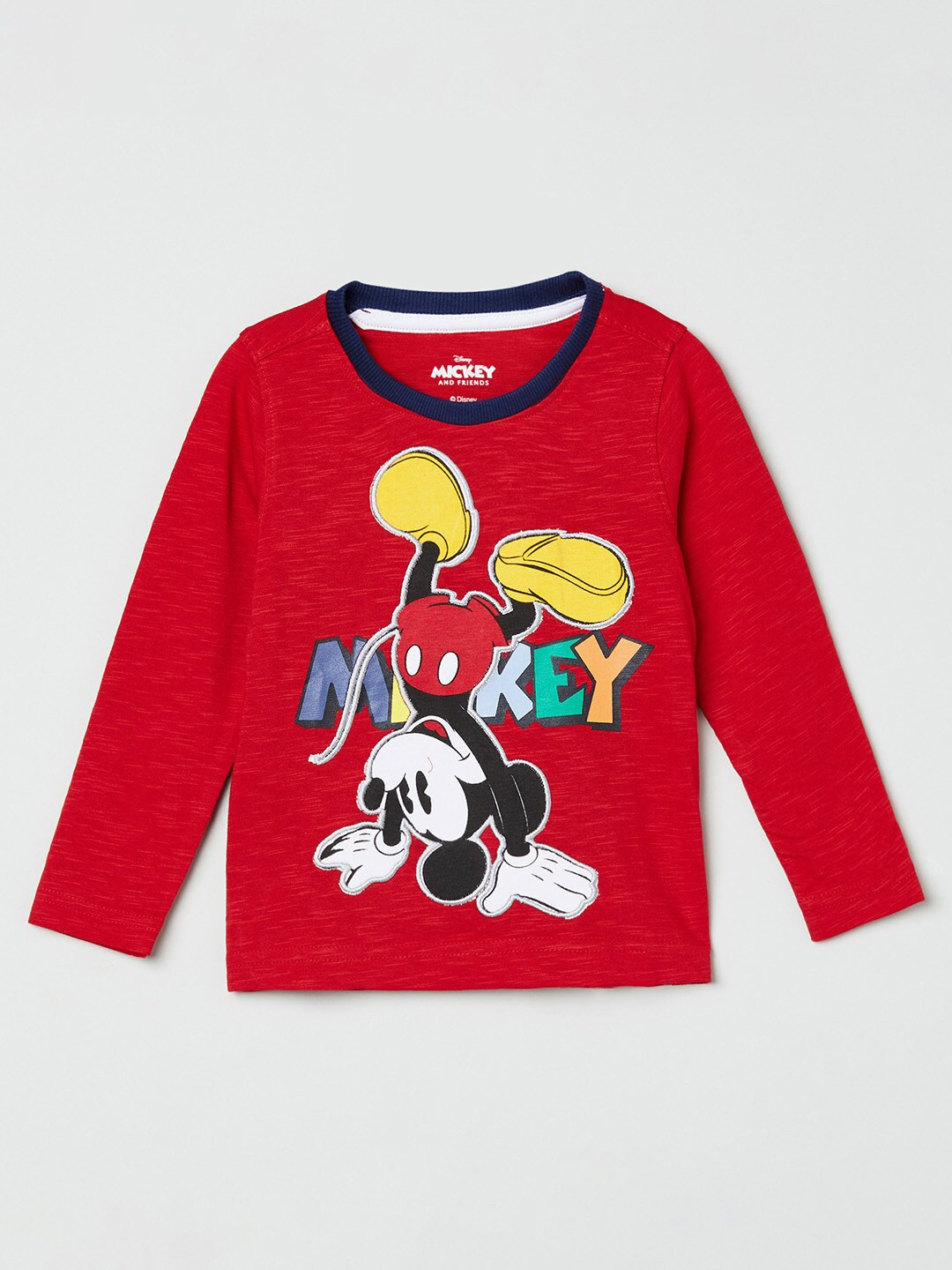

max Boys Red Mickey Mouse Printed T-shirt