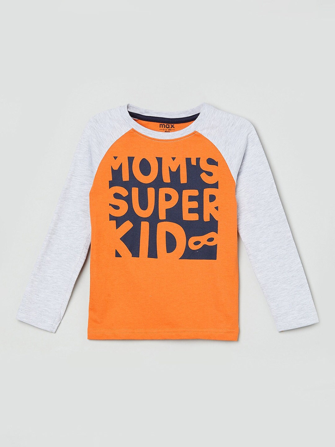 

max Boys Rust Orange Colourblocked Cotton -shirt