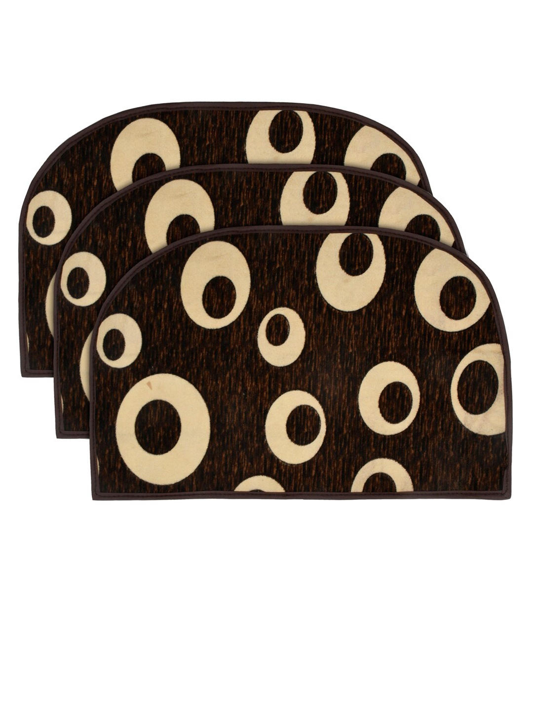 

Kuber Industries Set of 3 Brown & Beige Printed Anti-Skid Doormats