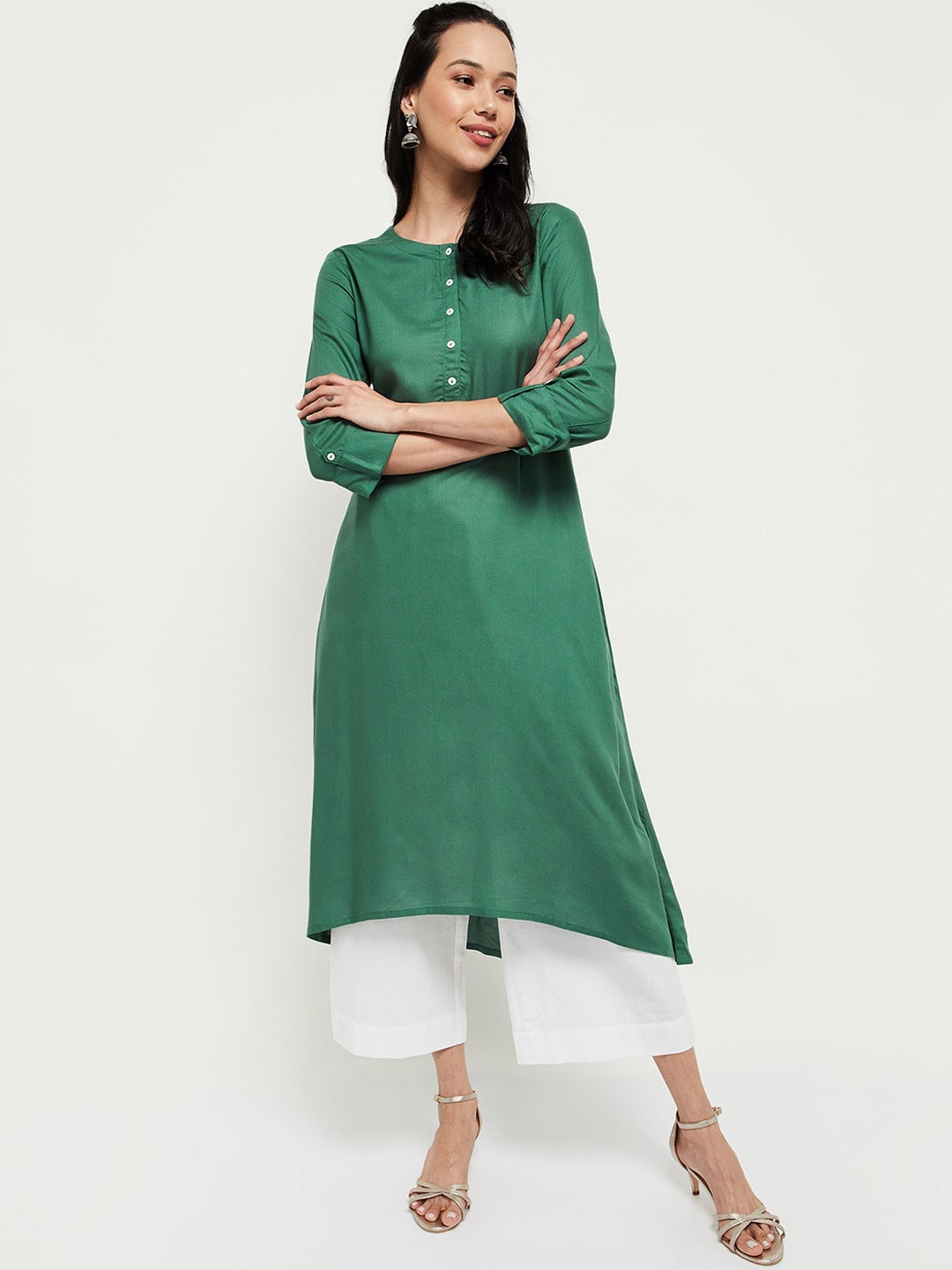 

max Women Green Kurta