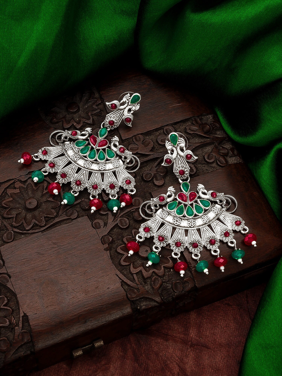 

aadita Silver-Toned Classic Drop Earrings