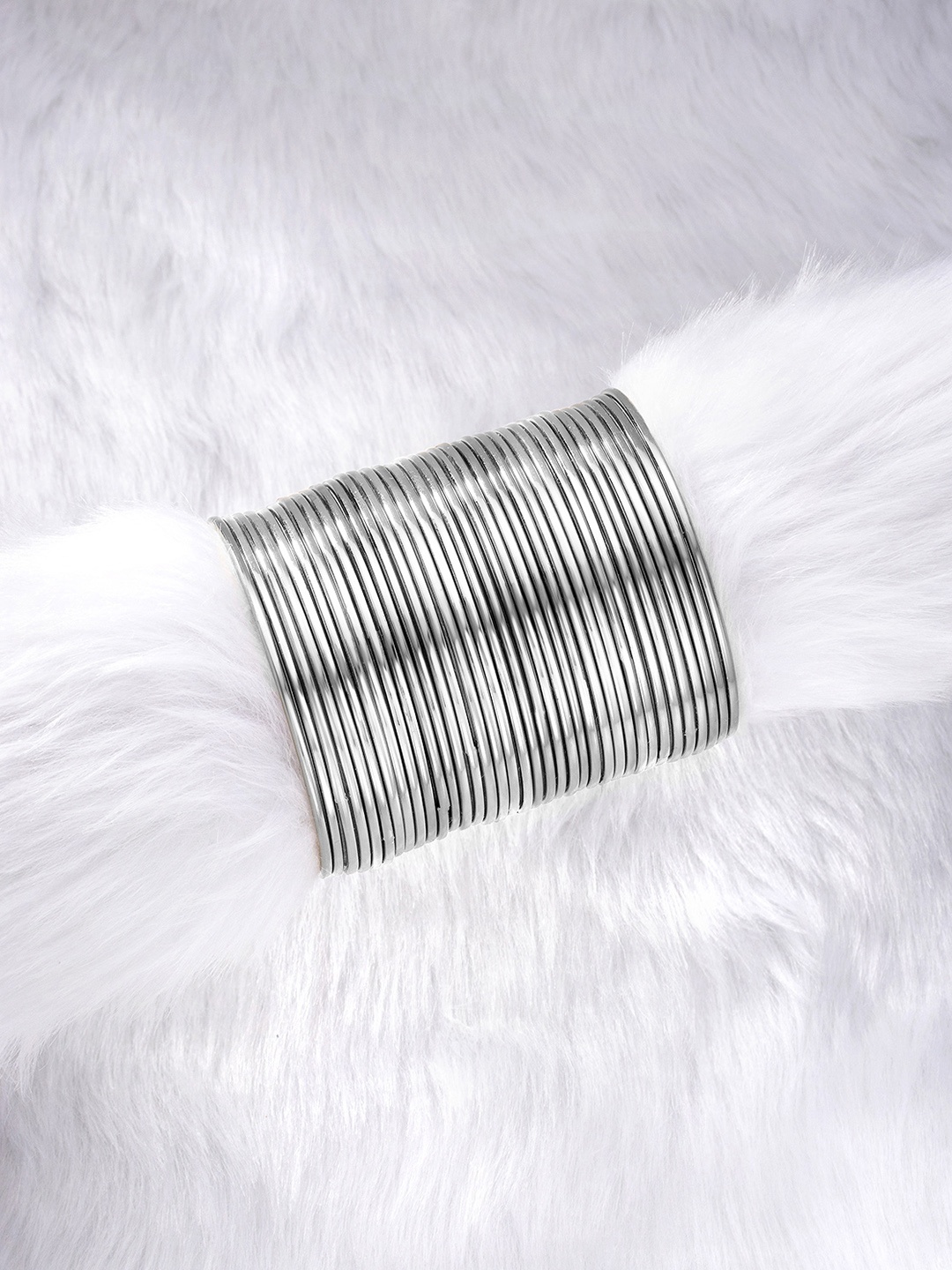 

Peora Women Set of 36 Silver-Plated Traditional Oxidised Bangles