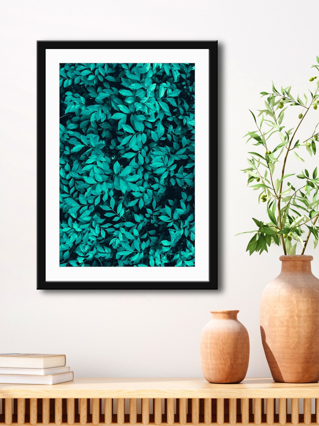 

999Store Green Leaves Printed Wall Art