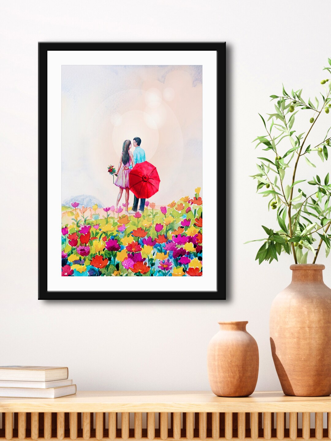 

999Store Red & Blue Love Couple Canvas Wall Art