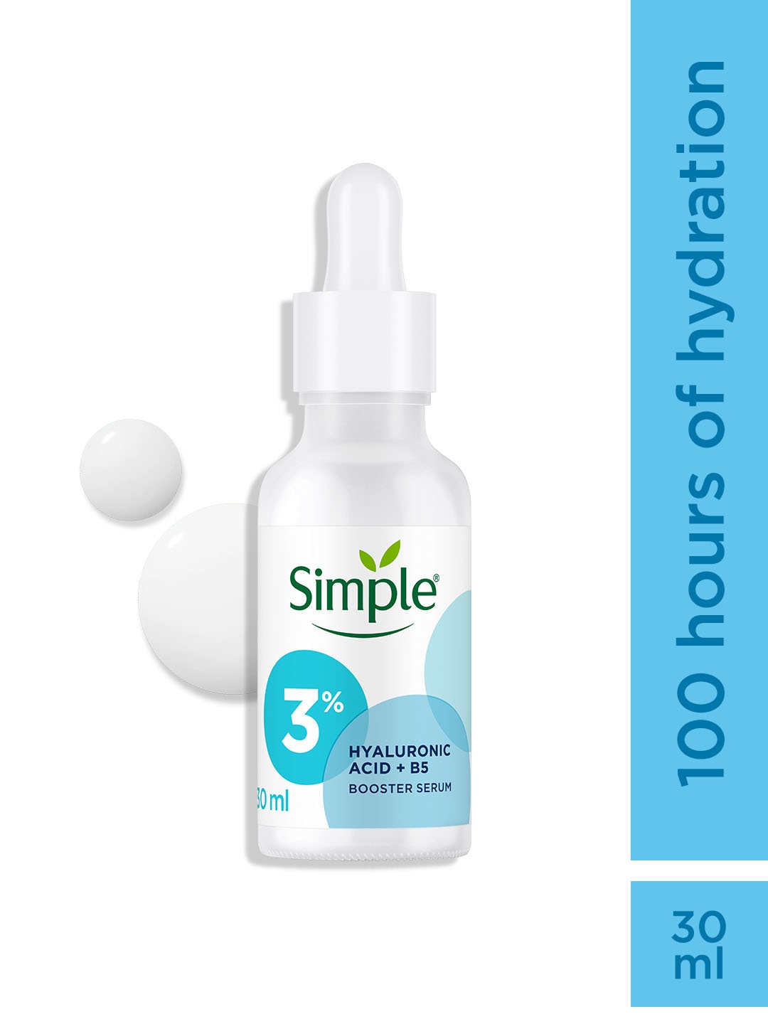 

Simple Booster Serum 3% Hyaluronic Acid + B5 For Deep Hydration 30 ml, Blue