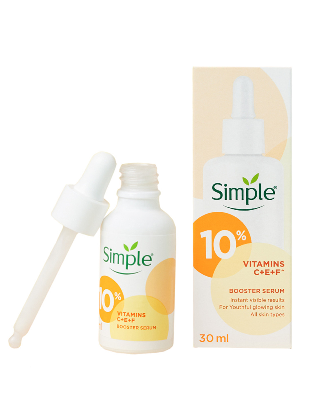 

Simple Booster Serum with 10% Vitamin C+E+F for Youthful Glowing Skin - 30 ml, Yellow