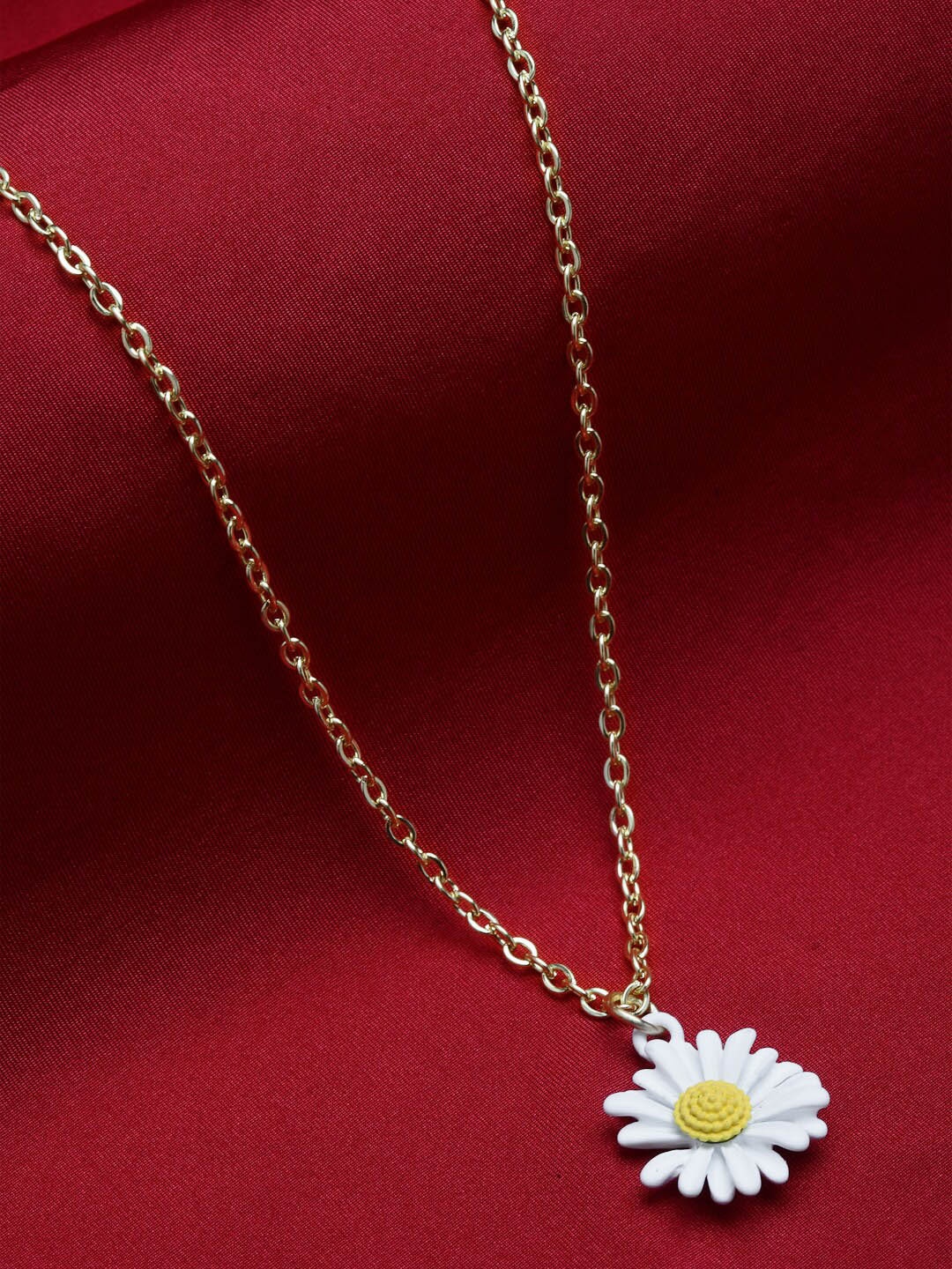 

VOGUE PANASH Gold Plated Yellow & White Handcrafted Pendant With Chain