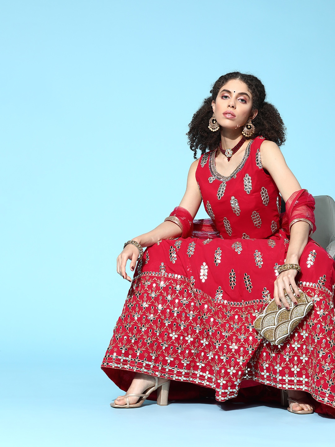 

Chhabra 555 Charming Maroon Made To Measure Lehenga Choli with Dupatta