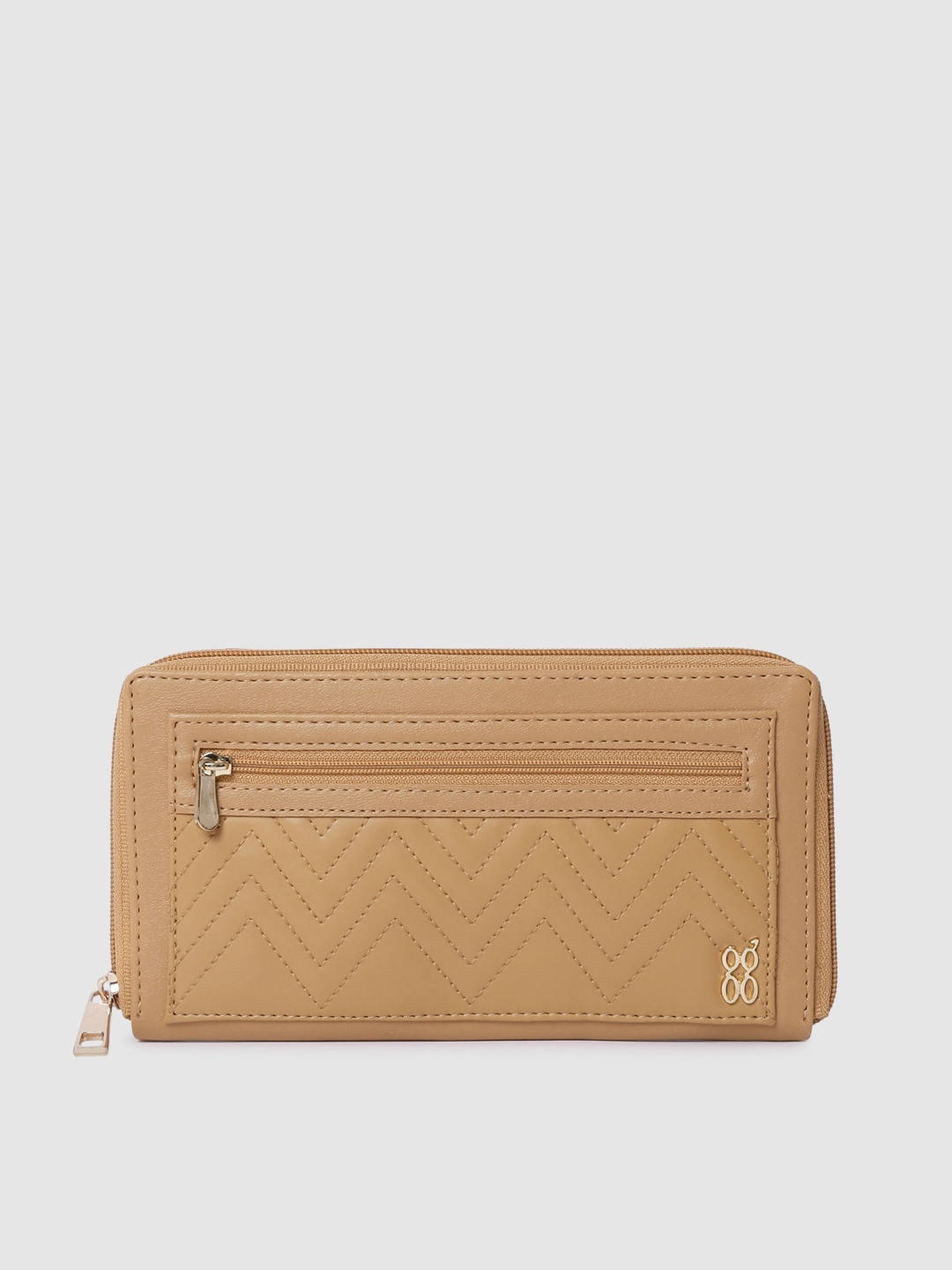 

Baggit Women Beige Solid Zip Around Wallet