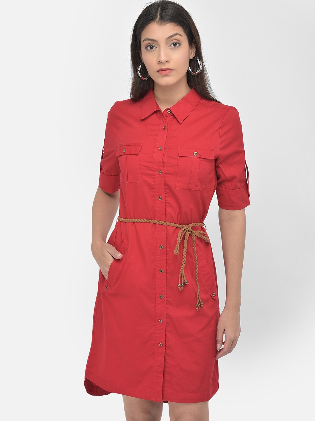 

Latin Quarters Red Shirt Dress