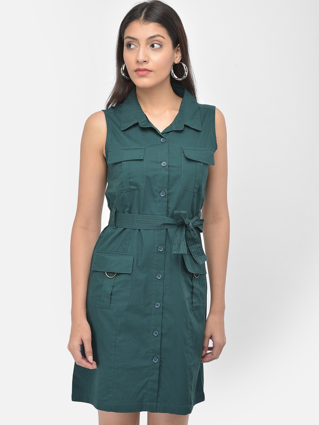 

Latin Quarters Green Shirt Dress