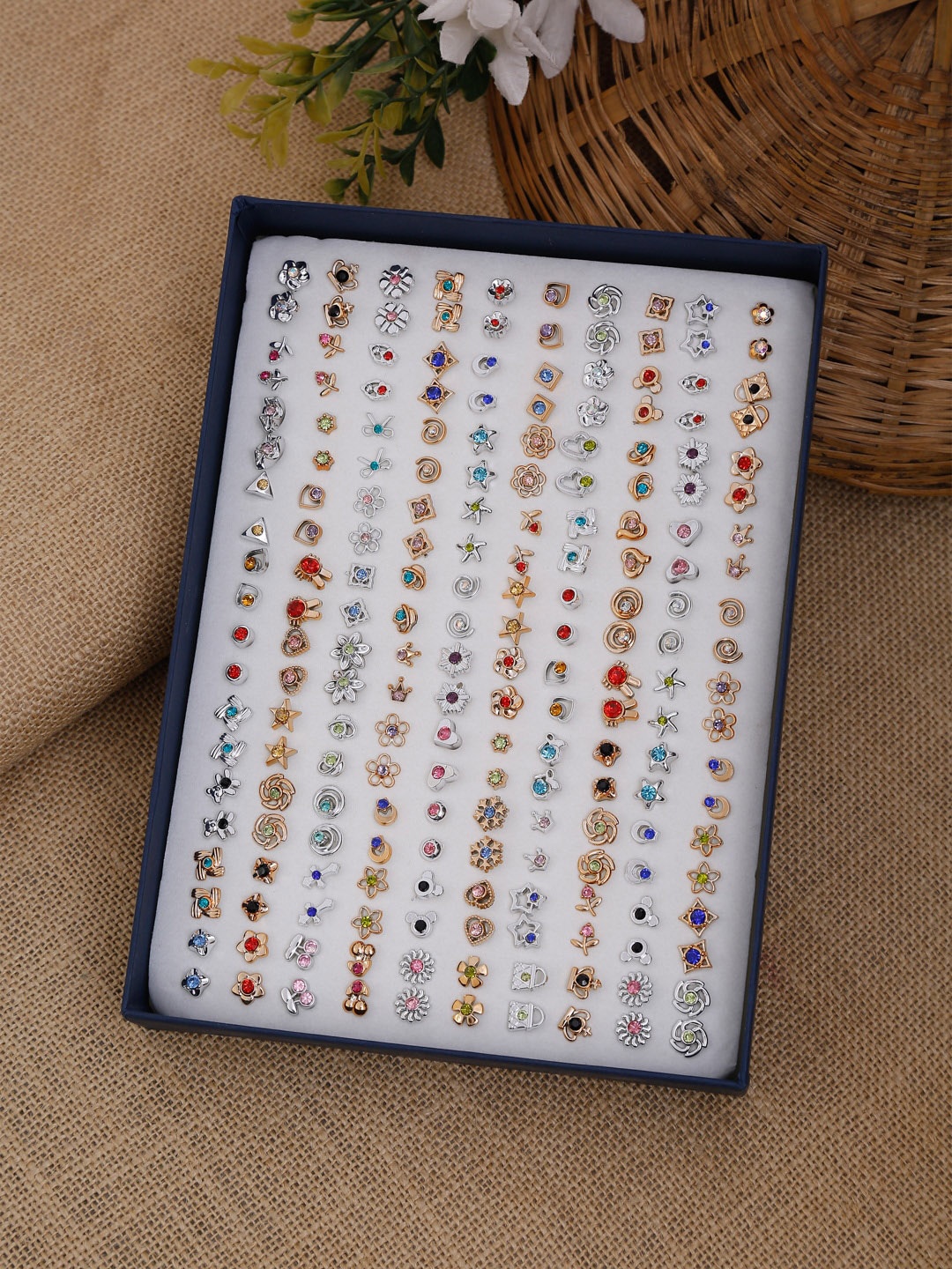 

YouBella Multicoloured Contemporary Studs Earrings, Multi