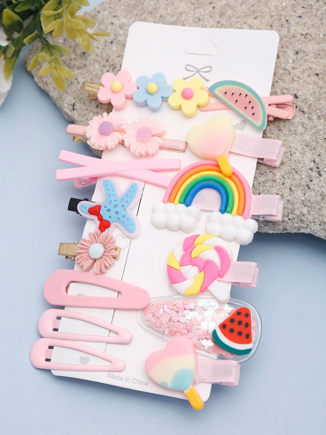 

YouBella Women Set of 14 Hair Accessory, Pink