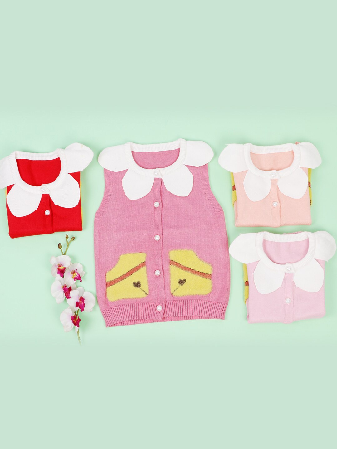 

POKORY Kids Assorted Colourblocked Cardigan