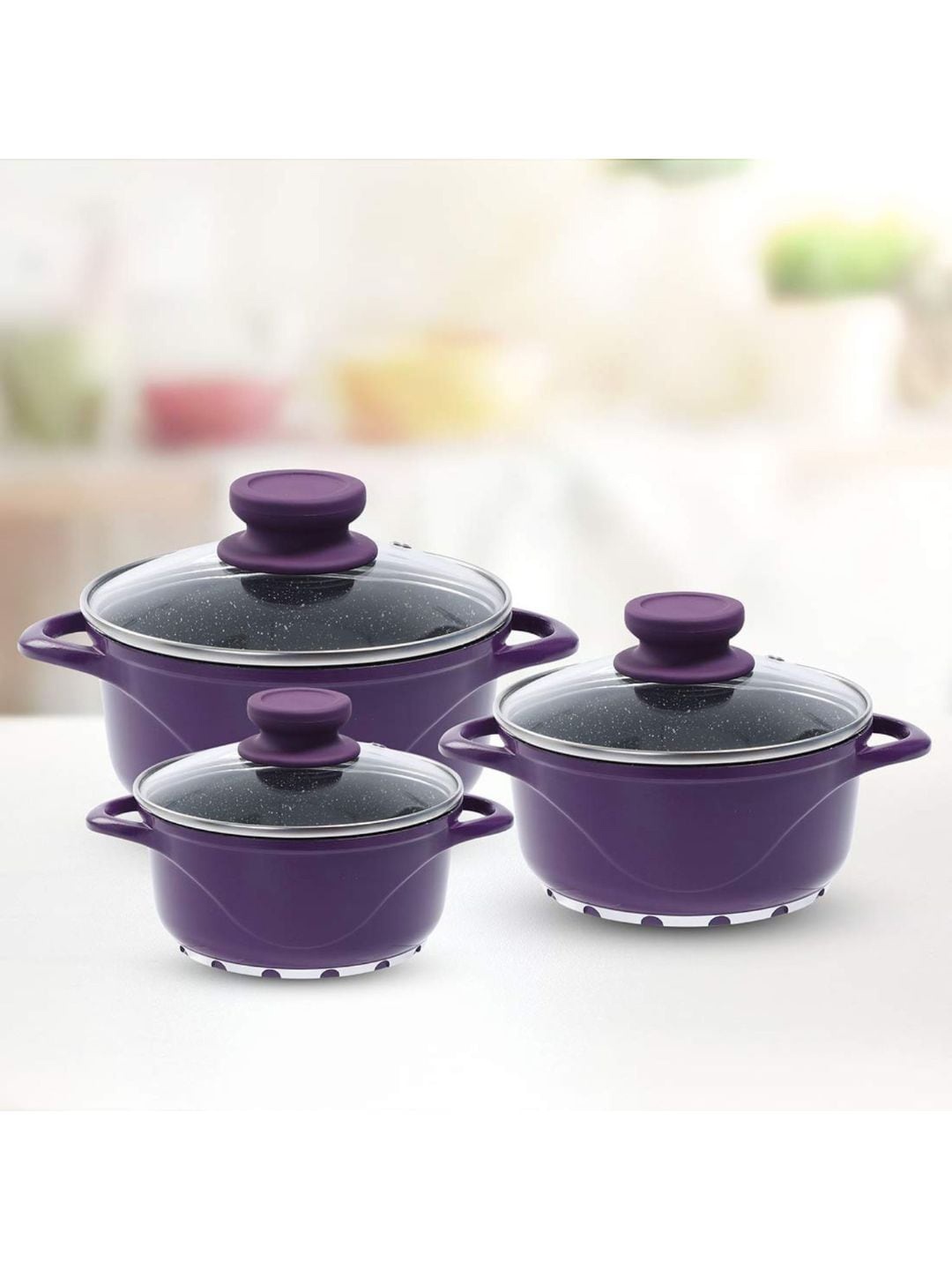 

Wonderchef Set of 3 Purple Solid Aluminium Casseroles