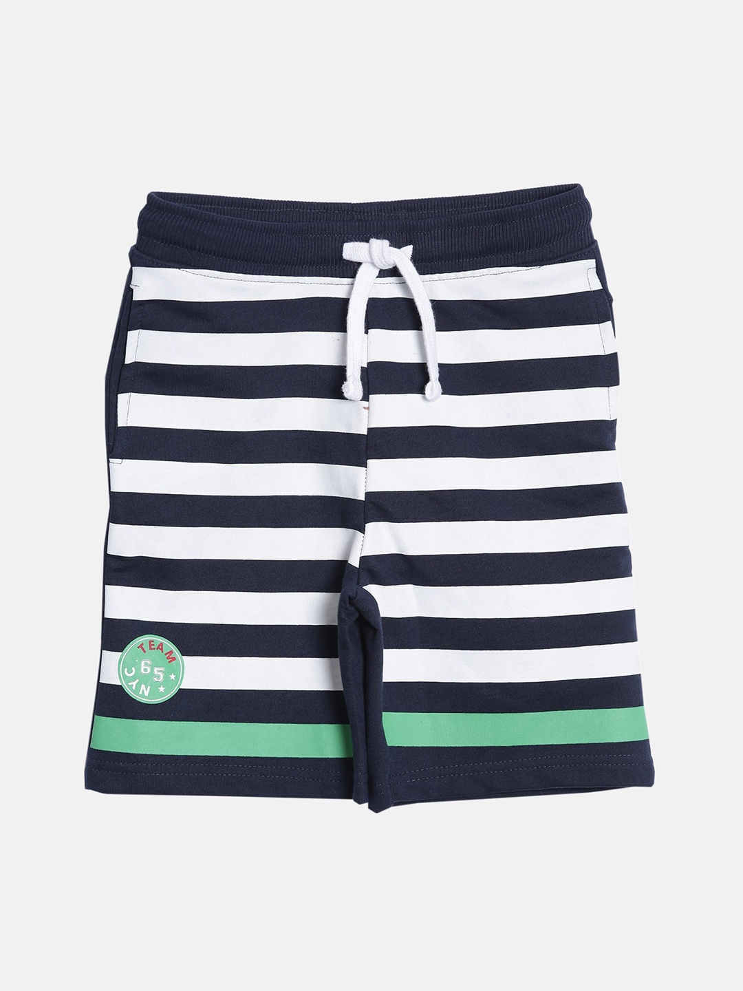 

3PIN Boys Navy Blue Striped Regular Shorts