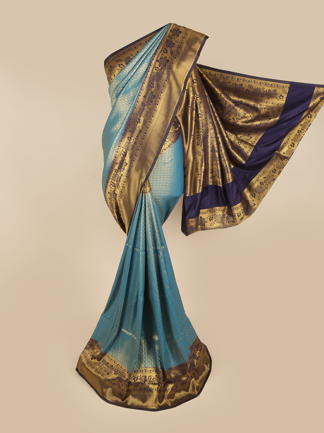 

Pothys Blue & Navy Blue Zari Art Silk Saree