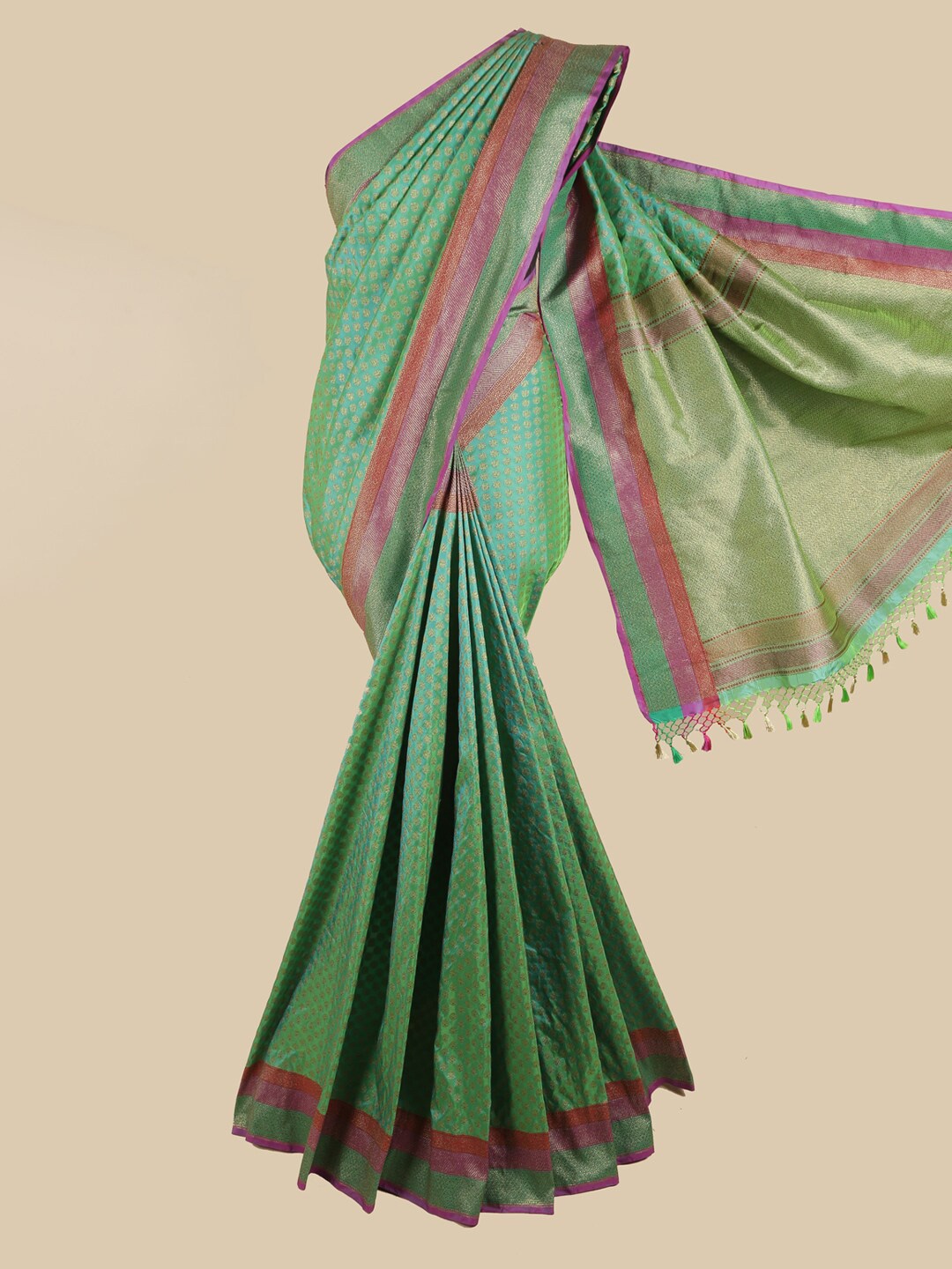 

Pothys Green & Pink Woven Design Zari Art Silk Saree