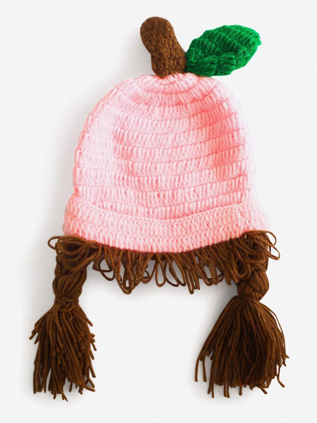 

Woonie Unisex Kids Pink & Brown Beanie