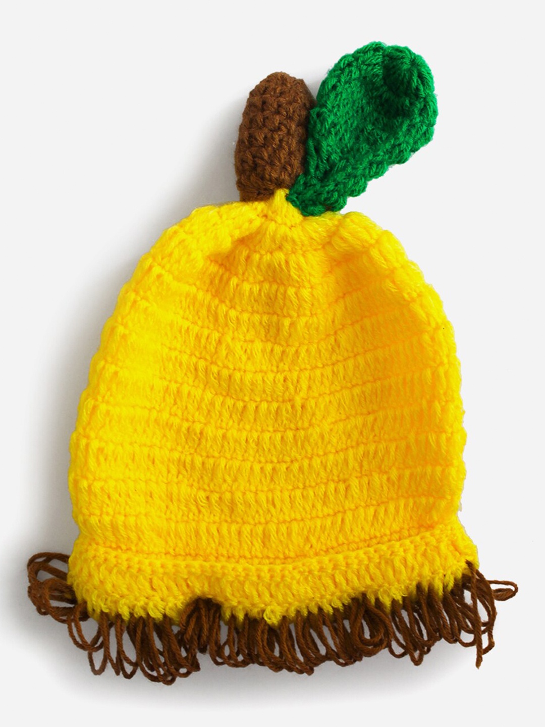 

Woonie Unisex Kids Yellow & Green Beanie
