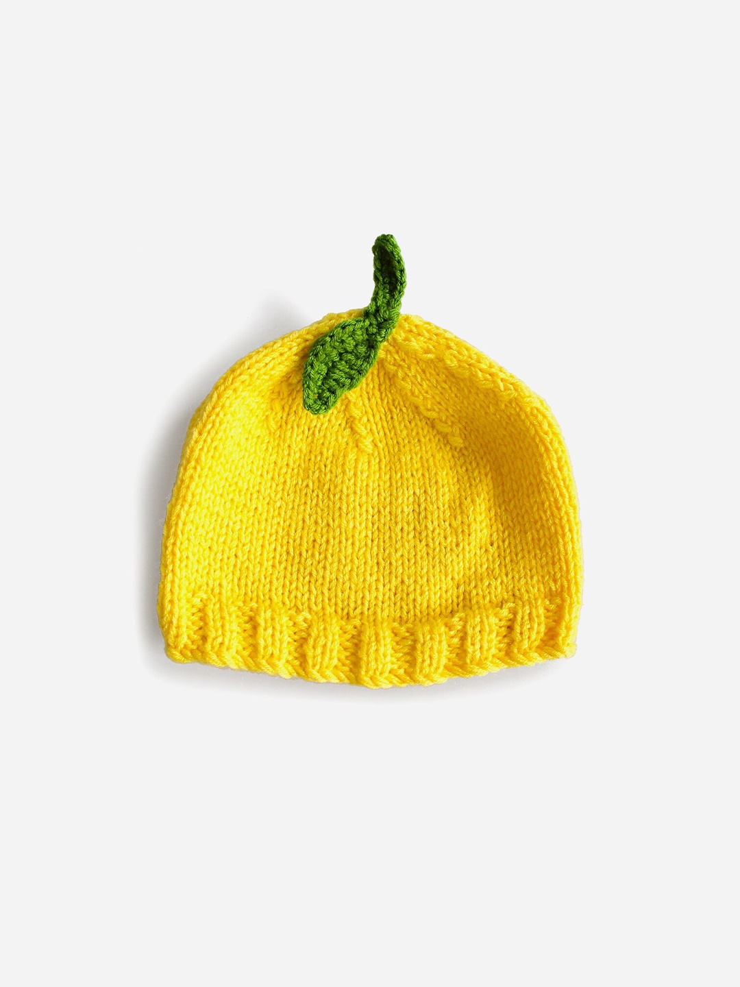 

Woonie Kids Yellow & Green Solid Acrylic Beanie