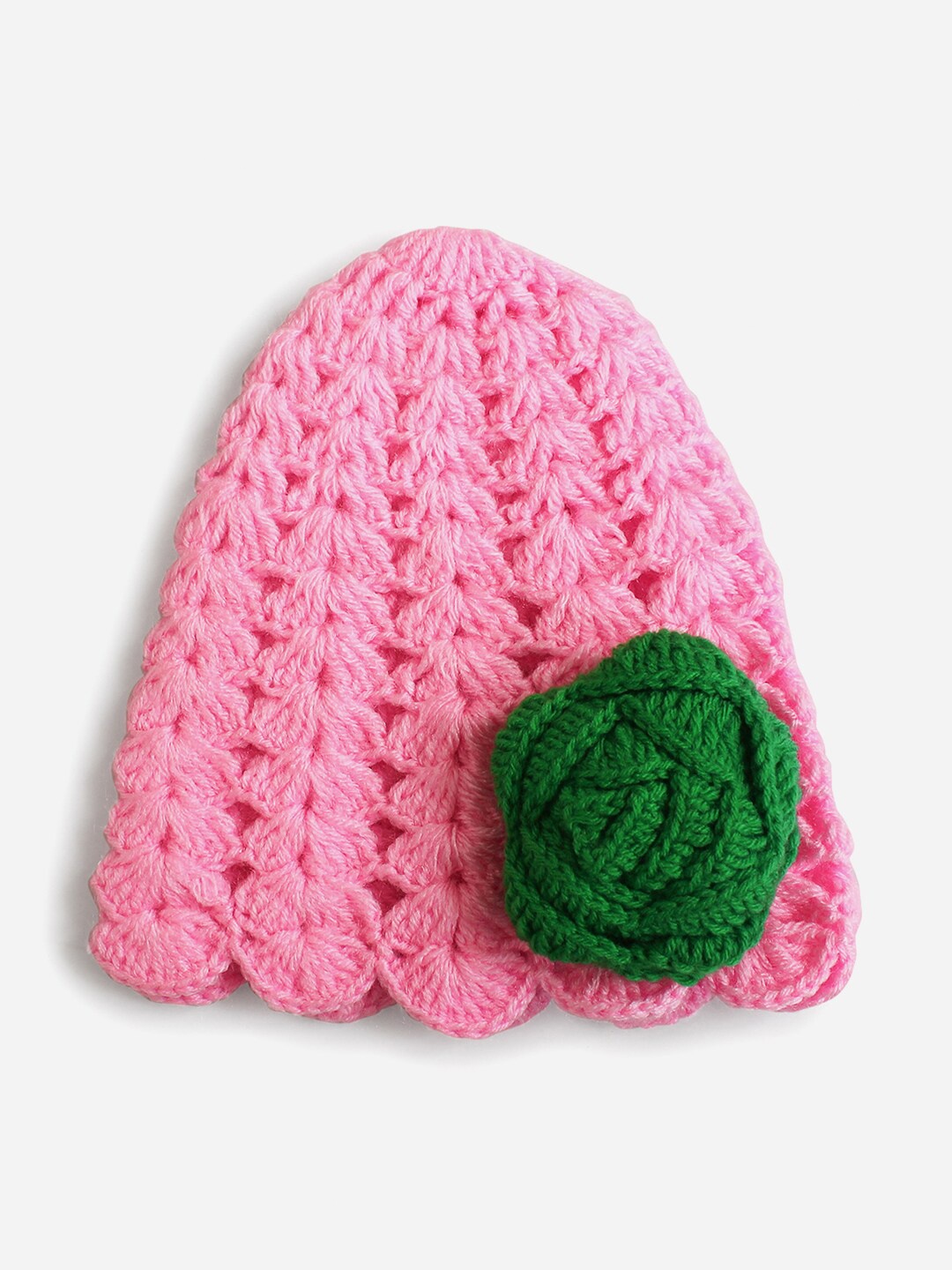 

Woonie Unisex Kids Pink & Green Beanie