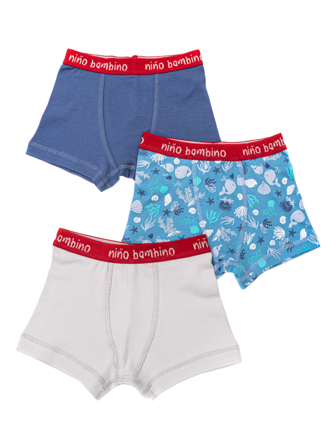 

Nino Bambino Boys Pack Of 3 Assorted Organic Cotton Boxers NBBR00MIX493