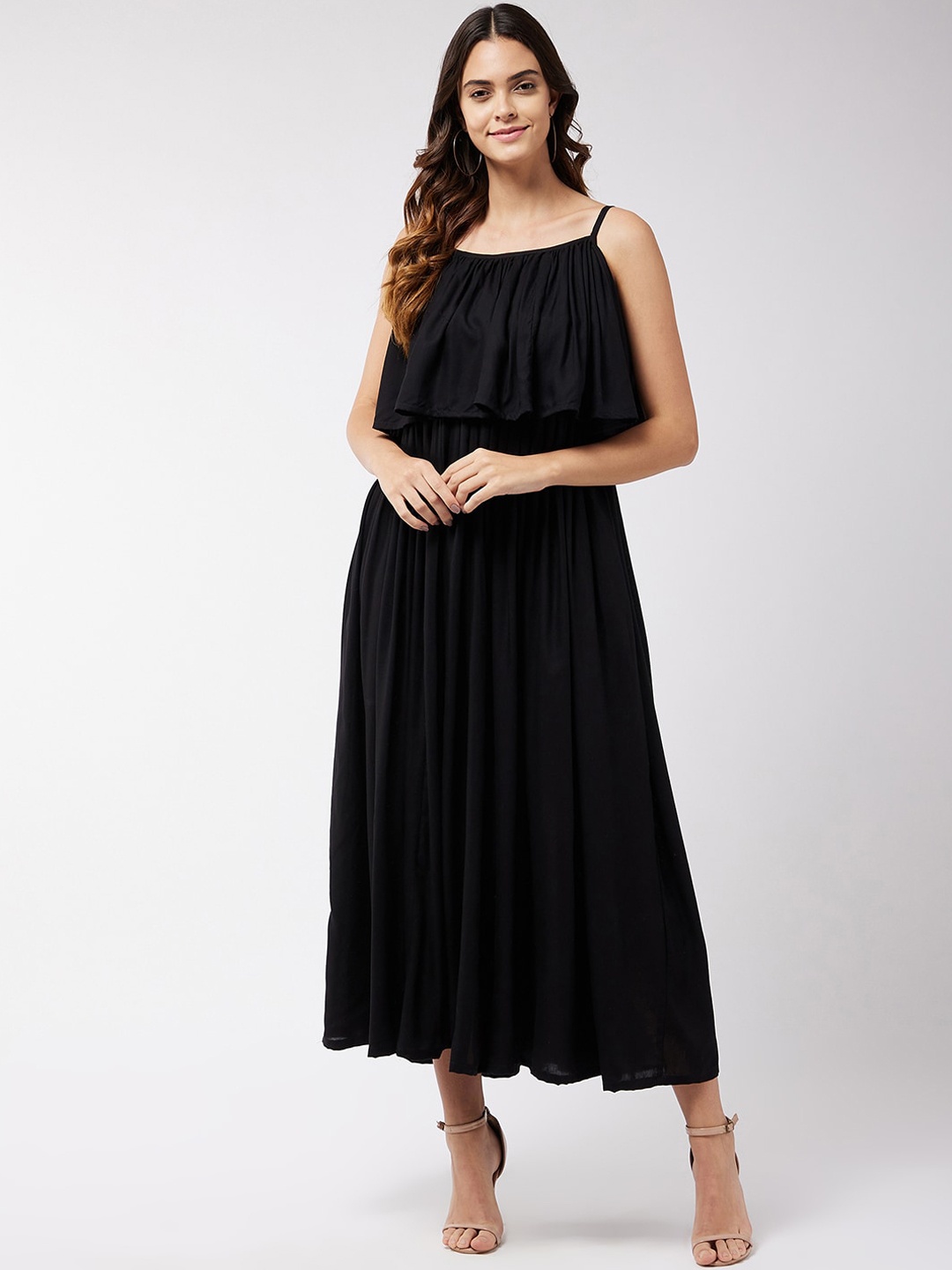 

InWeave Black A-Line Midi Dress