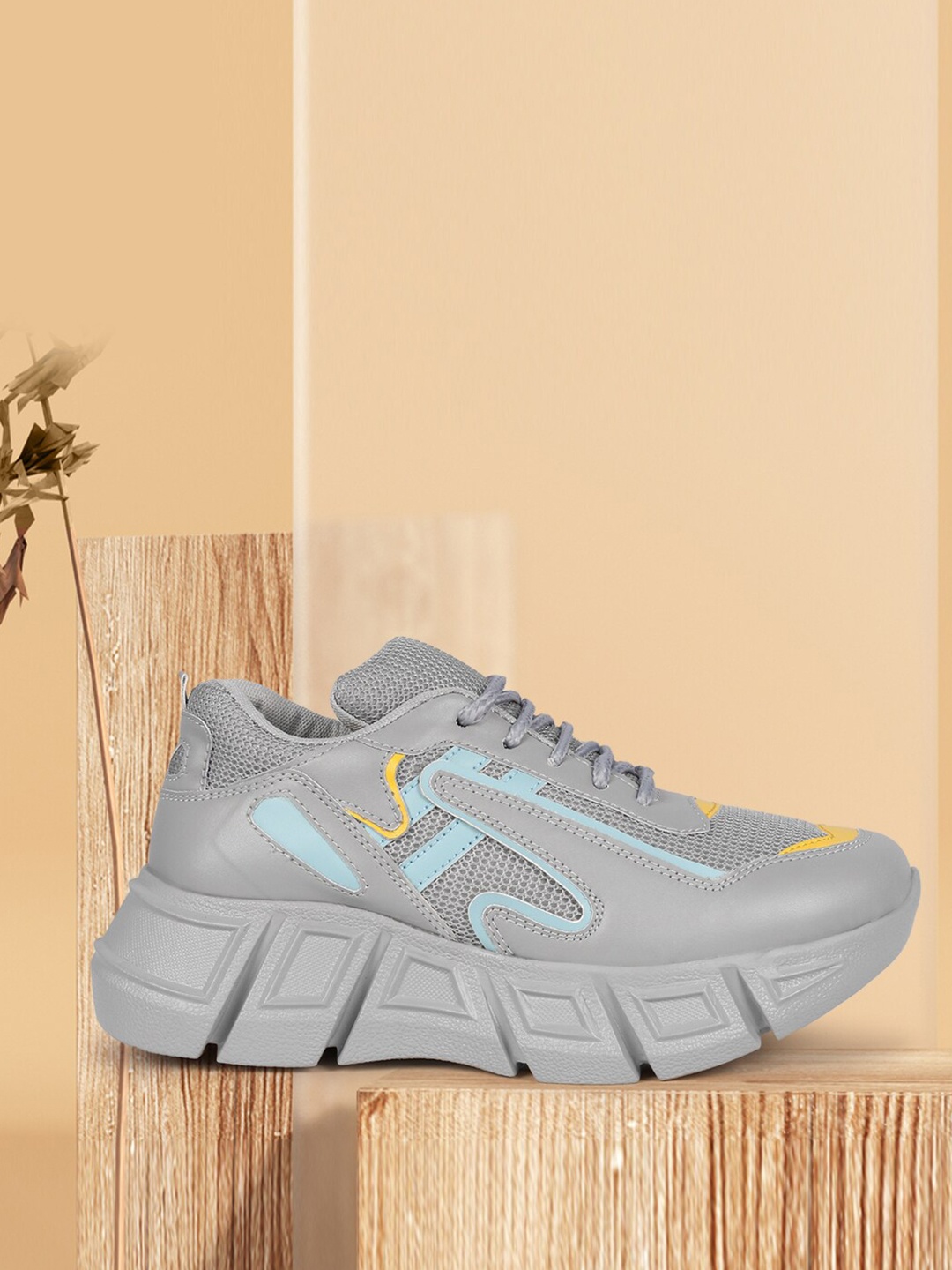 

Alishtezia Women Grey Walking Mesh Non-Marking Walking Sports Shoes