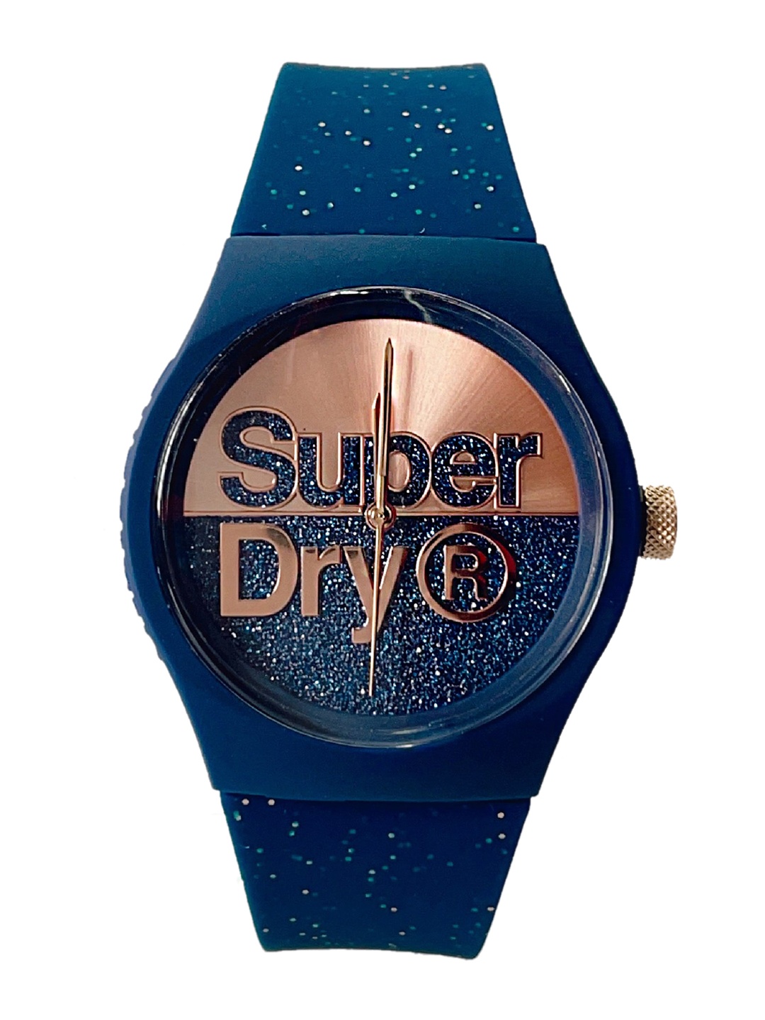 

Superdry Men Bronze-Toned Brass Printed Dial & Blue Straps Analogue Watch SYG350U