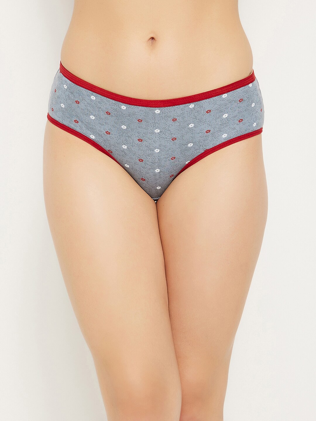 

Clovia Women Grey & White Printed Cotton Briefs