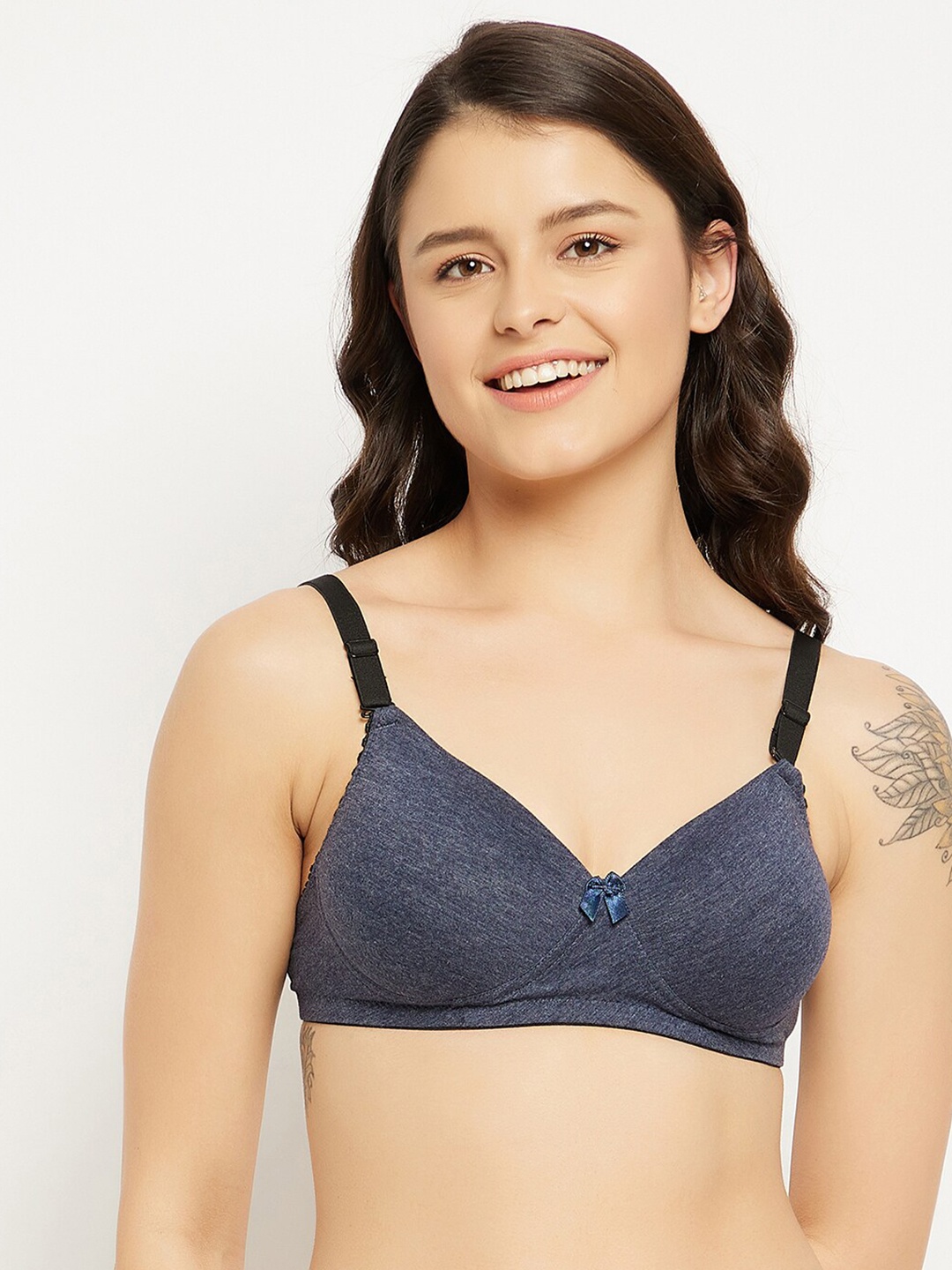

Clovia Blue & Black Push-Up Bra Lightly Padded BR1394T0836E