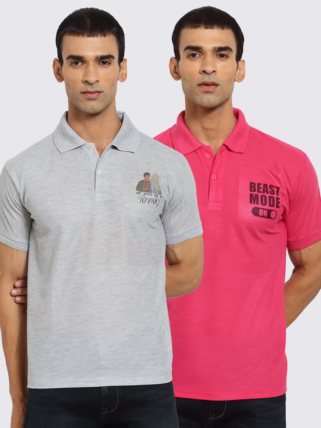 

KLOTTHE Men Pack Of 2 Friends T-shirts, Grey