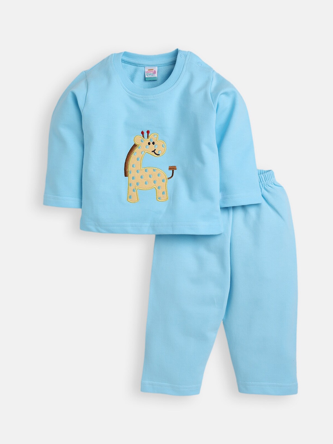 

AMUL Kandyfloss Unisex Kids Blue & Yellow Printed Night suit