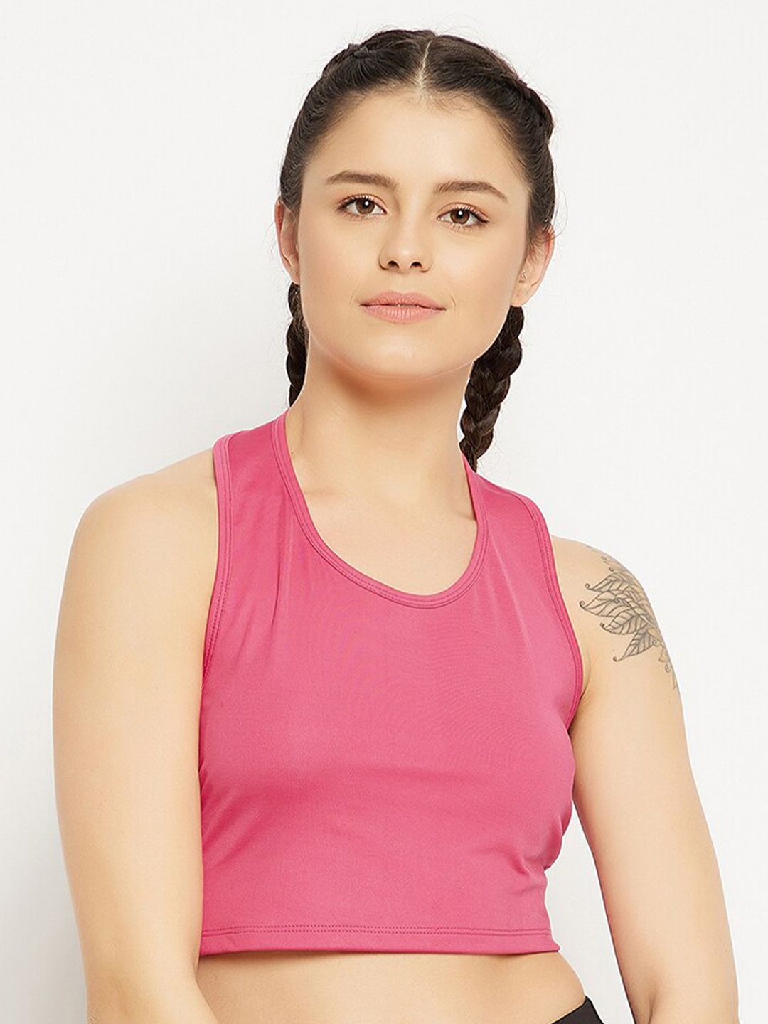 

Clovia Pink Fitted Crop Top