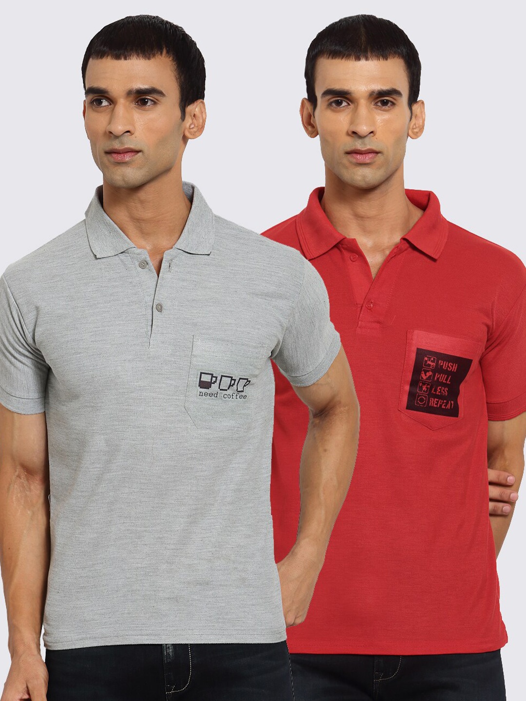 

KLOTTHE Men Pack Of 2 Friends T-shirts, Grey
