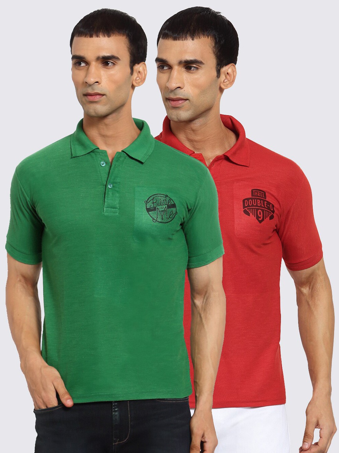 

KLOTTHE Men Green 2 Polo Collar T-shirt