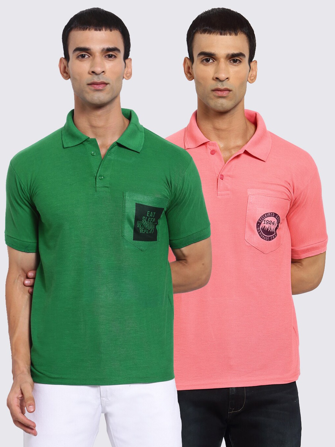 

KLOTTHE Men Pack Of 2 T-shirts, Green