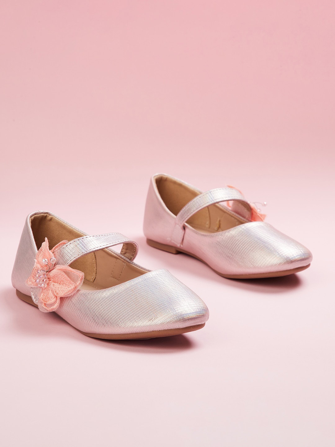 

Fame Forever by Lifestyle Girls Pink Embellished Ballerinas Flats