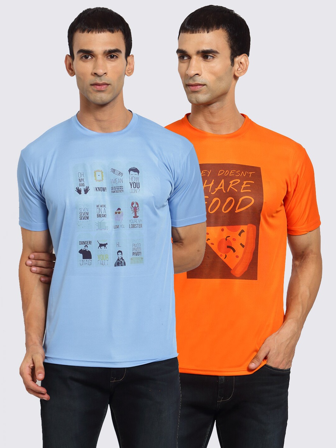 KLOTTHE Men Blue Typography 2 Printed Raw Edge T-shirt