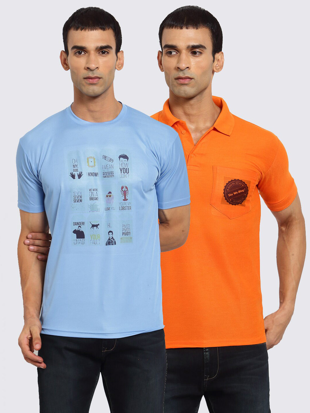 

KLOTTHE Men Blue Typography 2 Pockets T-shirt