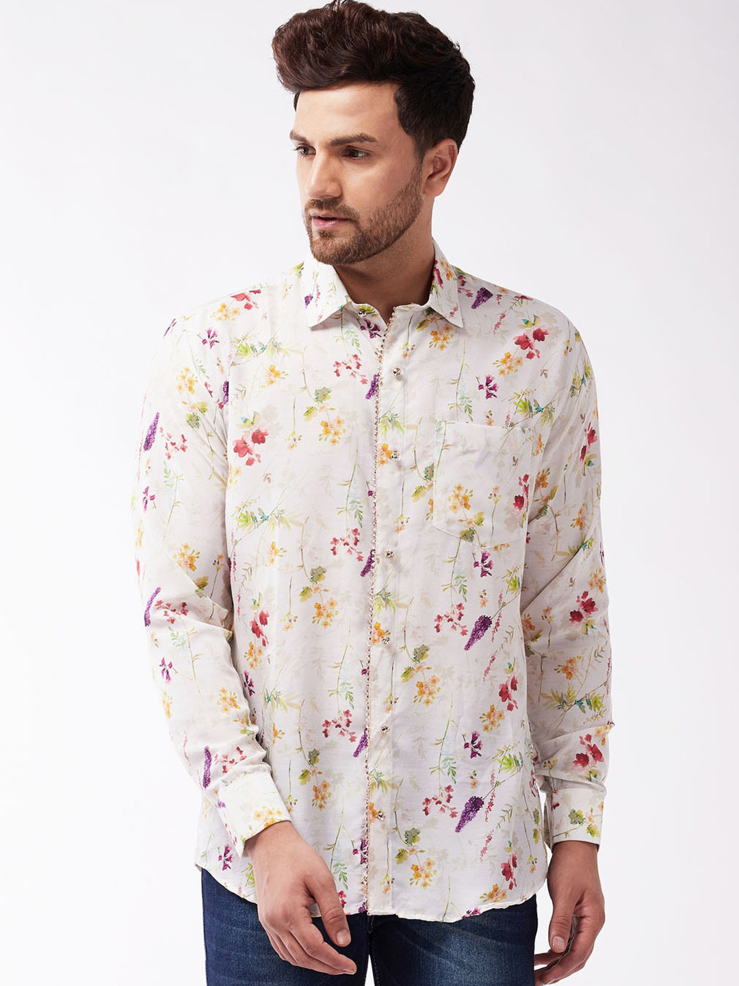 

VASTRAMAY Men Multicoloured Floral Printed Party Shirt, Multi