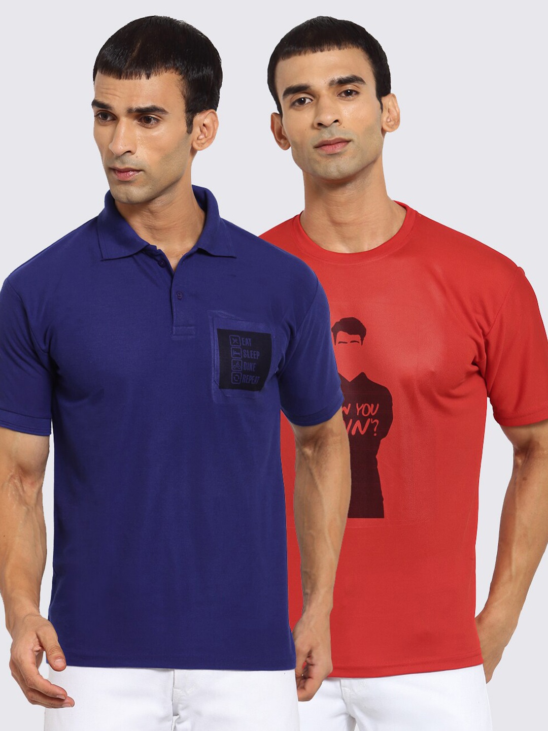 

KLOTTHE Men Pack Of 2 Friends T-shirts, Navy blue