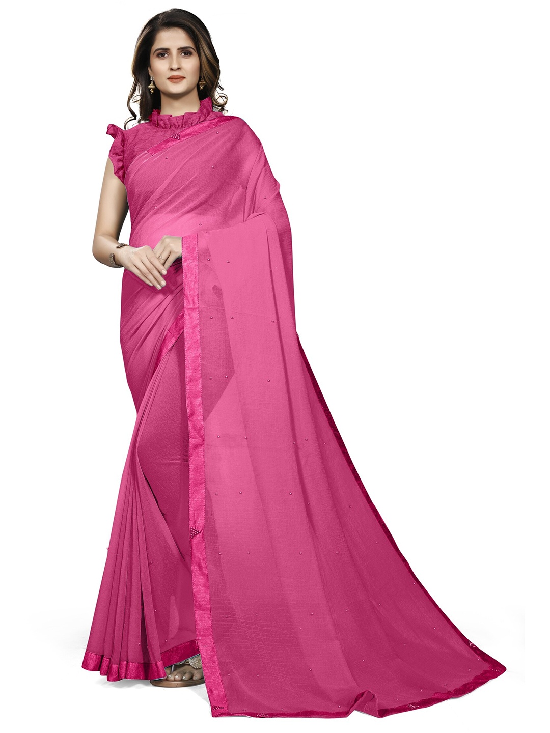 

KALINI Pink Stones Embellished Saree