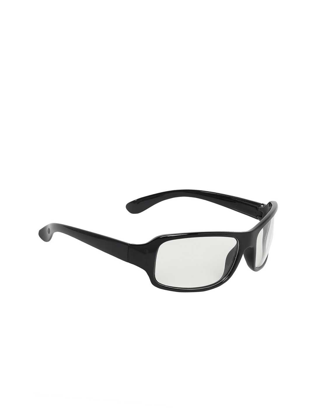 

SCAGLIA Unisex Clear Lens & Black Rectangle Sunglasses with UV Protected Lens, White