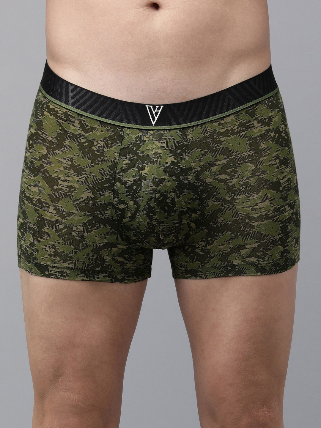 

Van Heusen Men Allover Print 4 Way Stretch Ultra Soft Trunks- SP-15, Olive